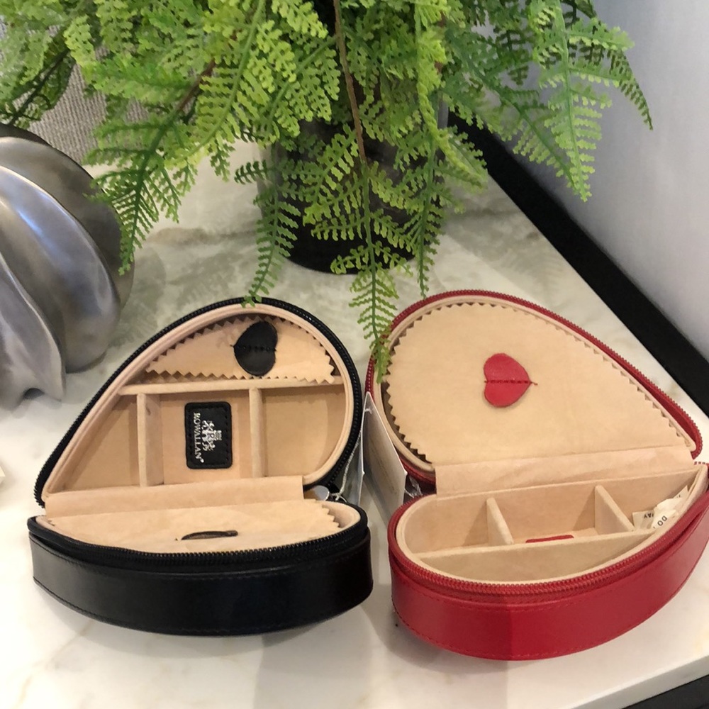 Rowallan Genuine Leather Two-part Heart Jewelry Boxes